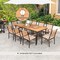 Costway 9 PCS Patio Dining Set 79" Rectangle Dining Tables with 8 Wooden Armchairs